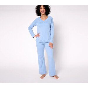 Carole Hochman Brushed Interlock Lounge Set Denim Htr Small A657362